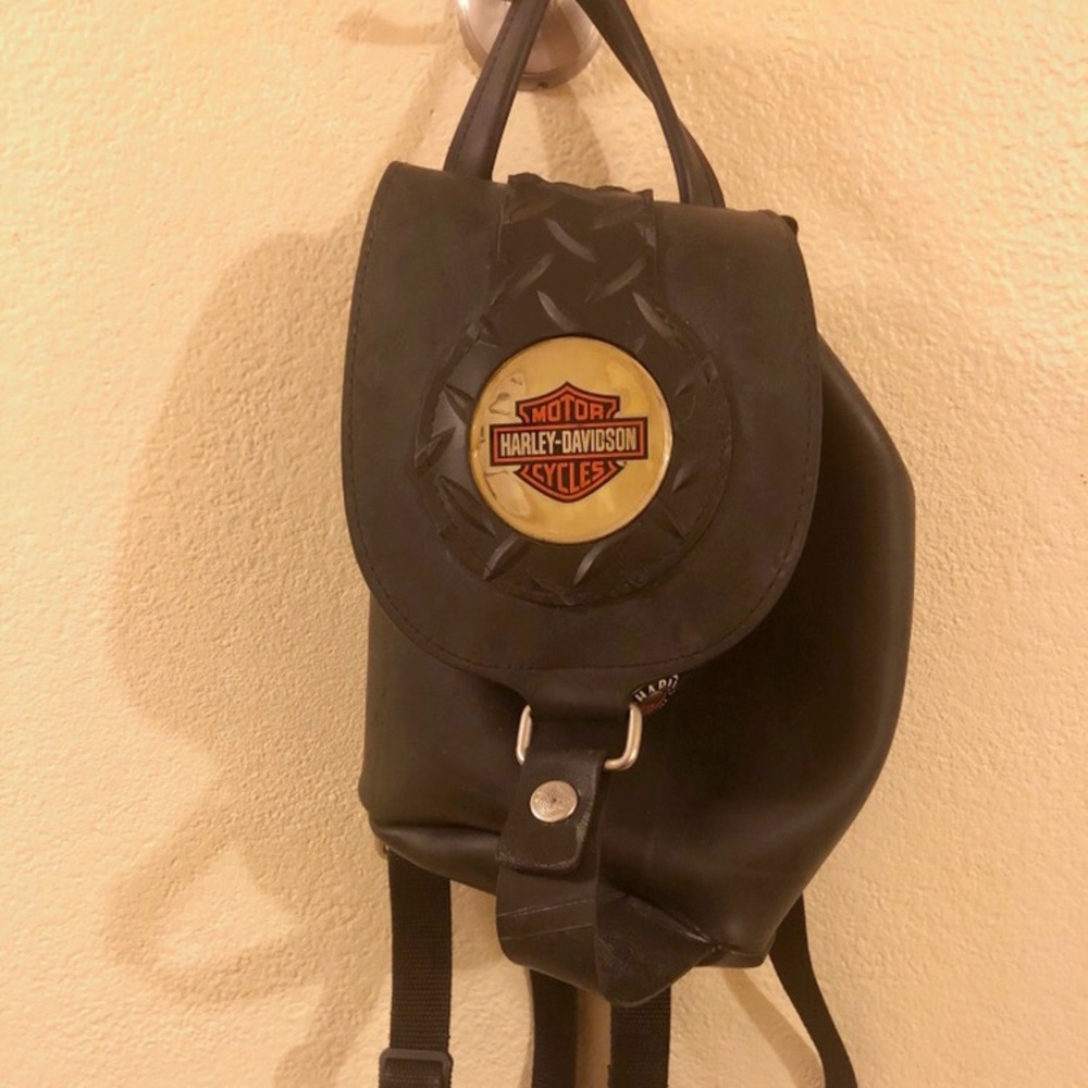 Vintage Harley Davidson bucket backpack purse